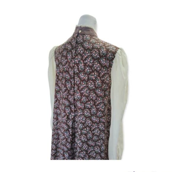 Vintage Gunne Sax 70s Floral Print Maxi Dress Cottage Prairie - Picture 11 of 14